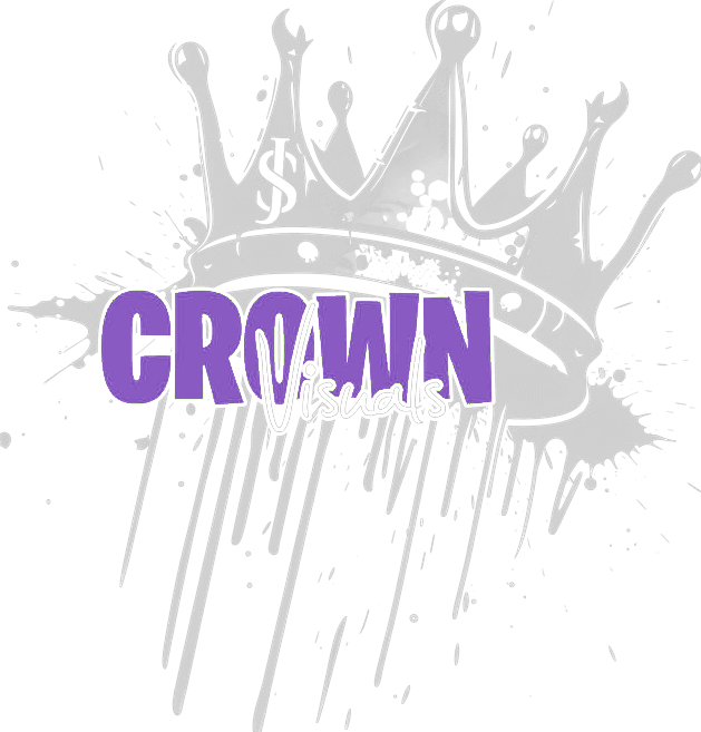 Crown Visuals Logo: Graffiti-Krone mit Farbtropfen